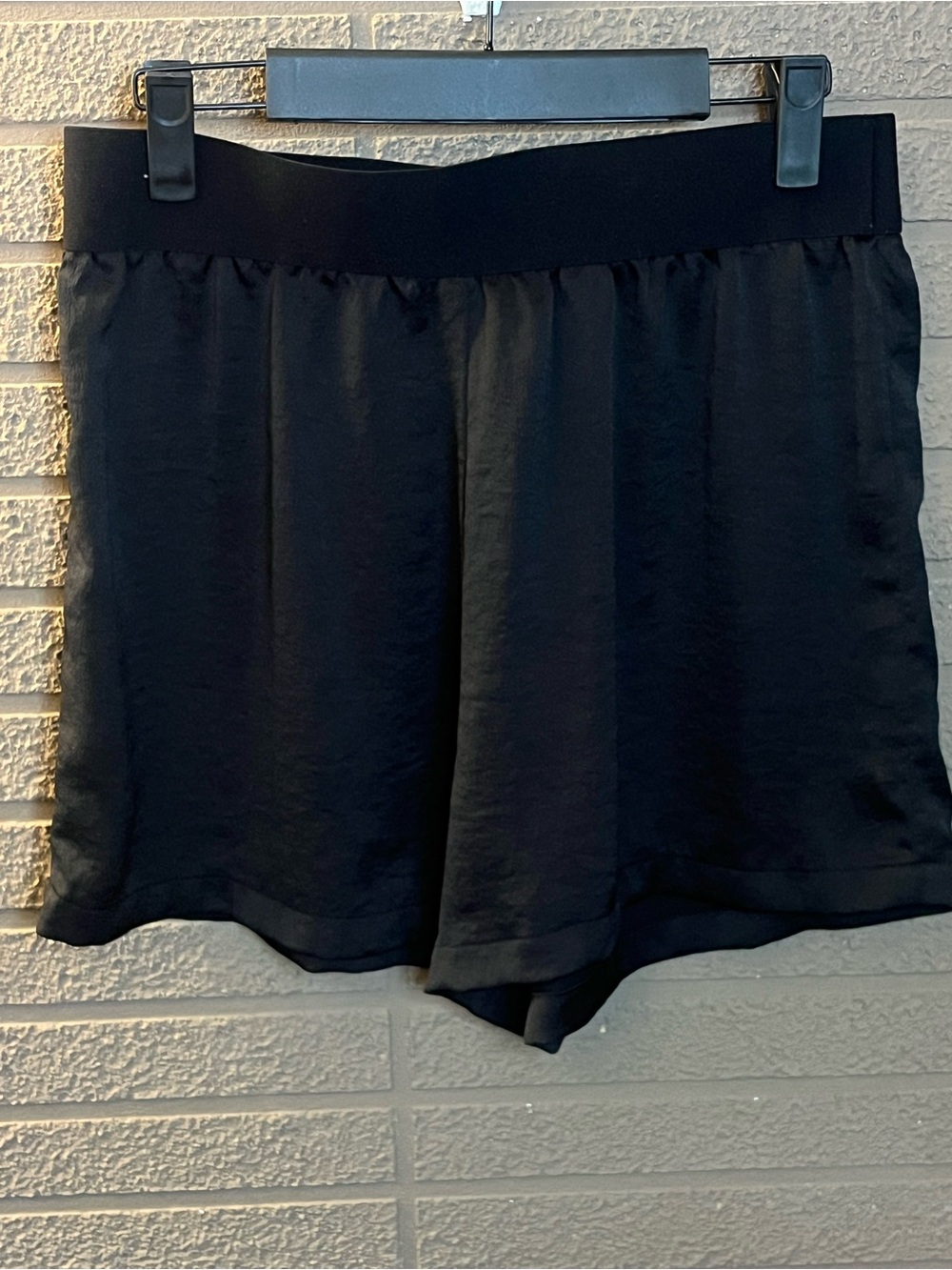 Women's High-Waist Black Pull-On Shorts